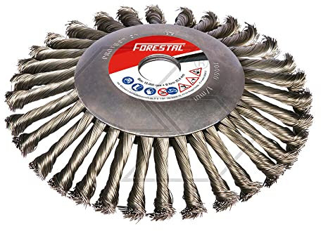Sabart Testina DECESPUGLIATORE Universale Spazzola per DISERBO Pulizia Spazzola 200 MM Foro 25,4 MM FORESTAL