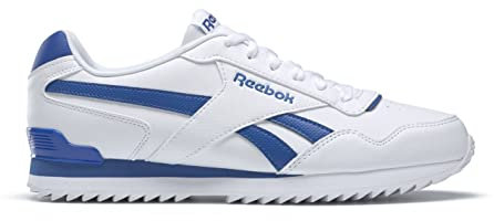 Reebok Men Glide Ripple Clip Sneaker, FTWR White/Vector Blue/FTWR White, 12