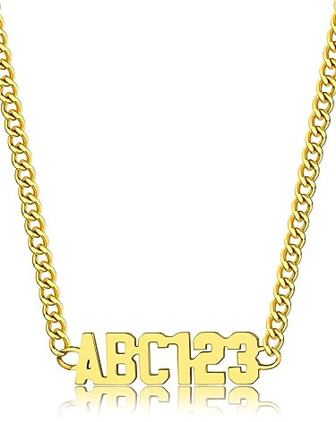 GoldChic Gold Name Necklace Custom Initial Choker Personalized Nameplate Curb Chan Personalized Name Plate Necklaces for Women Men