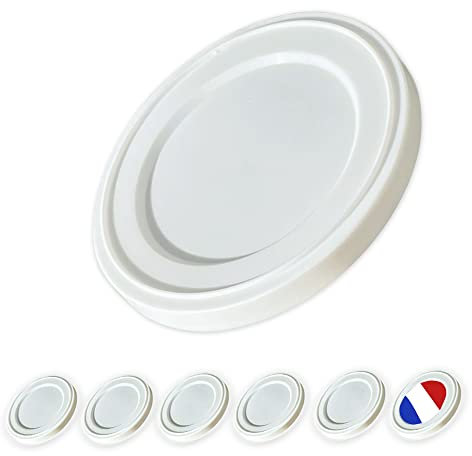XILMARK Couvercles Yaourt La Fermière 67 (Compatible) Capsules de yaourt OUI 67 mm Bouchons de Yaourt Réutilisables Couvercle de Pot de yaourt Réutilisables Couverclepot yaourt verre OUI (Pack 6 Und)