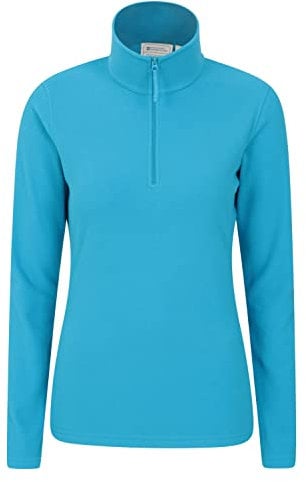 Mountain Warehouse Camber Half Zip Women's Fleece - Lightweight, Warm & Cosy Half Zip Sweatshirt Top - Best for Camping, Outdoors, Travelling & Hiking Cobalt M