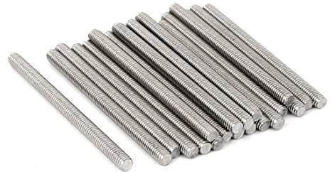 PATIKIL M6 x 80mm 304 Acciaio Inox Completamente Filettato Asta Barra Borchie Ferramenta 20pz
