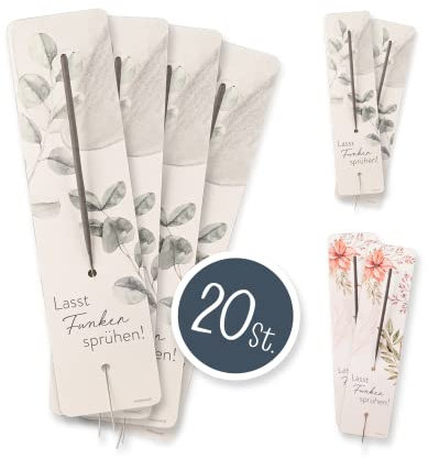 20x Wunderkerzen Etiketten I Hochzeit Gastgeschenk I Lasst Funken sprühen I Eukalyptus Wildblume I Hochzeitstanz (Eukalyptus)