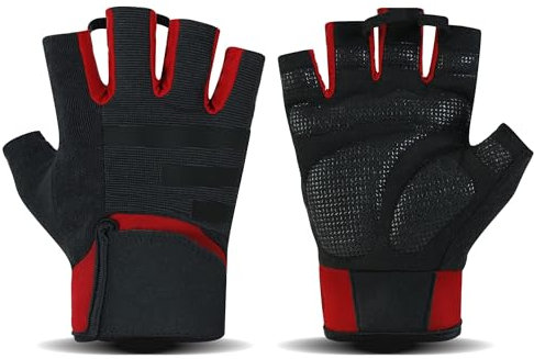 B-Forest Fitness Handschuhe, Trainingshandschuhe, Sporthandschuhe für Krafttraining, Bodybuilding, Gym, Klimmzüge, Kraftsport & Crossfit Training, Sporthandschuhe für Damen und Herren (Rot, S)