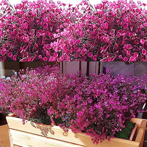 12 Lots Fleur Artificielles Extérieur,Plante Artificielle Exterieur,Fausse Plante,Fleurs de Lavande Dextérieur Arbustes Décoration de Dintérieur Jardin Dextérieur