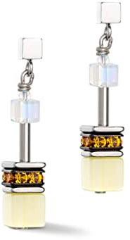 Coeur de Lion 3339/21-0100 Ohrstecker GeoCUBE® Iconic Joyful Colours Gelb Silber