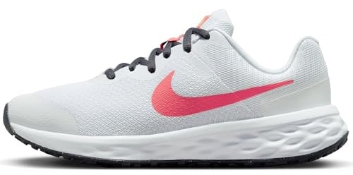 NIKE Revolution 6 NN (GS) Sneaker, White/SEA Coral-Gridiron-Laser ORAN, 36 EU