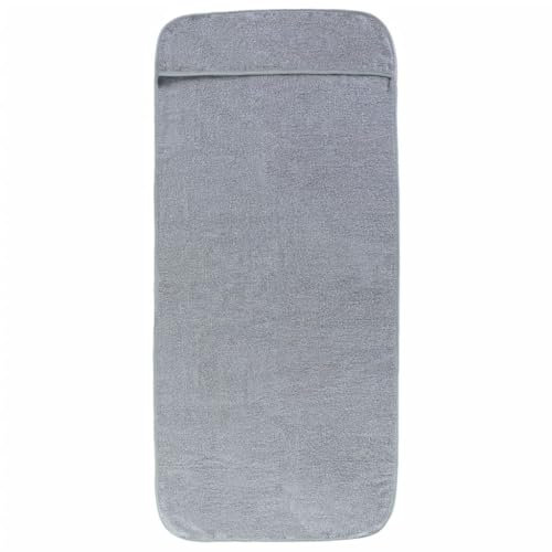 vidaXL Strandtücher 2 STK., Frottee Schonbezug für Gartenliege, Strandliegenauflage mit Kapuzenüberschlag, Handtuch Badetuch, Grau 75x200cm Stoff 400 GSM