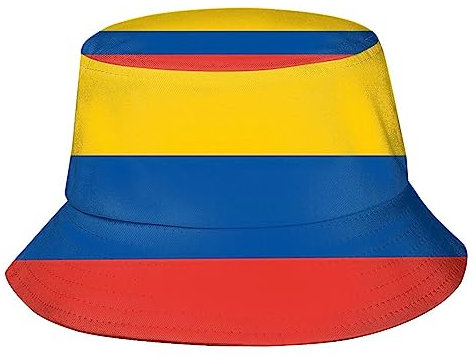 Fischerhut, Motiv: Flagge der Welt, Fischerhut, Weltflagge, Fischerhut, Sonnenhut für Damen und Herren, Columbia-Flagge, Einheitsgr��e
