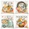 VEEKAY 4 Stück Herbstdeko Kissenbezug 45x45cm,Dekorative Kissenbezug Erntedankfest,Thanksgiving,Baumwolle Leinen Werfen Sie Kissenbezüge,für Sofa Bett Couch Home