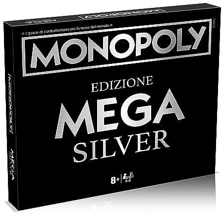 Winning Moves Monopoly Mega Silver – Brettspiele für Erwachsene, Brettspiele für Kinder, Brettspiele für 2, 2 bis 6 Personen, ab 8 Jahren