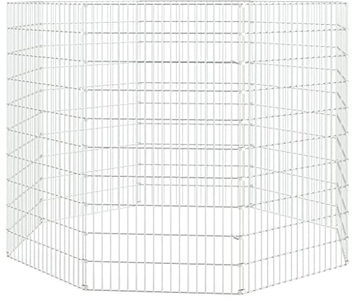 vidaXL Kaninchenkäfig 8 Paneele 54x100 cm Verzinktes Eisen