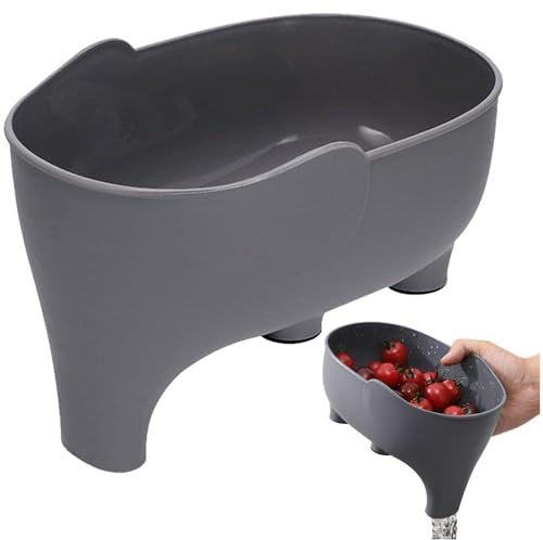 Fopytu Kitchen Sink Strainer Basket, Elephant Shaped Sink Drainer Baskets, Multi Functional Corner Sink Strainer, Household Drain Basket for Kitchen Sink