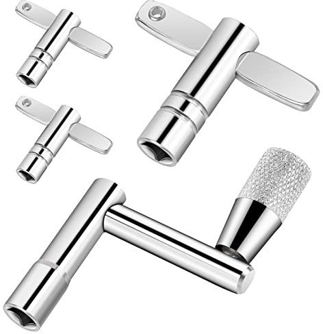 Schlagzeugschlüssel, 4 Stück Schlagzeug Silber Stimmschlüssel Schlagzeug Tuning Keys Metall Drum Key Musikinstrument Schlagzeugschlüssel für Schlagzeug Schlaginstrumente Trommel