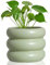Cusmation Maceta de cerámica bohemia de 5.7 pulgadas, moderna maceta de cerámica verde con agujeros de drenaje, macetas blancas para plantas de interior, bonitas macetas únicas para decoración del