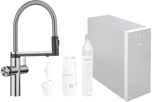 BLANCO CHOICE Icona | Küchenarmatur aus massiv Edelstahl | [17x25x45 cm] | all-in-one Armatur | Inkl. App zum Individualisieren