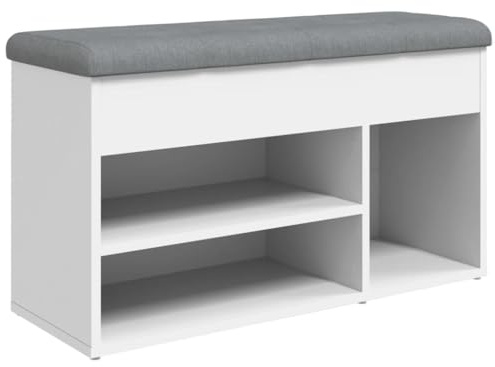 vidaXL Schuhbank Weiß 82 x 32 x 45,5 cm Holzwerkstoff
