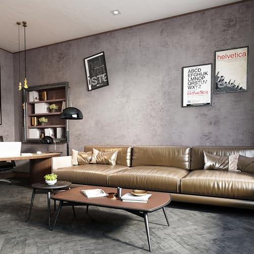 TOTIO Papier peint métallique style industriel Film adhésif Gris brunâtre Papier peint mural en vinyle Film pour meubles Gris clair aspect béton 40CMx3M Mat Épais Autoadhésif Résistant à l'eau