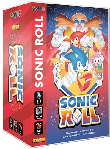 Kess - Sonic Roll Board Game: Roll Through 4 Classic Zones, 1-4 Players Thrilling Tabletop Adventure Game for Ages 14+
