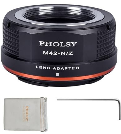 PHOLSY Enfoque Manual Adaptador de Objetivo Compatible con Objetivos M42 y Cuerpo de Cámara Nikon Z, M42 a Z