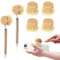 YanBous Brosse vaisselle ecologique,Lot de 6 têtes de brosse à vaisselle avec deux manches séparés - Têtes de remplacement en bois, utilisant des poils de crin de cheval et de sisal naturel, durables
