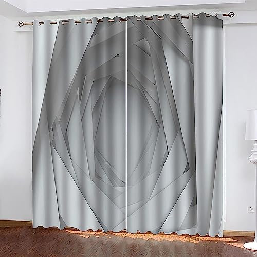Flächenvorhang Set Raumerweiterung Grau Moderne Haushalt Schlafzimmer Balkon Wärmedämmung 3D-Druck Vorhang Panel Home Decor Vorhänge Für Wohnzimmer Bedroom Children's Room -1N3Y4V9B4O8