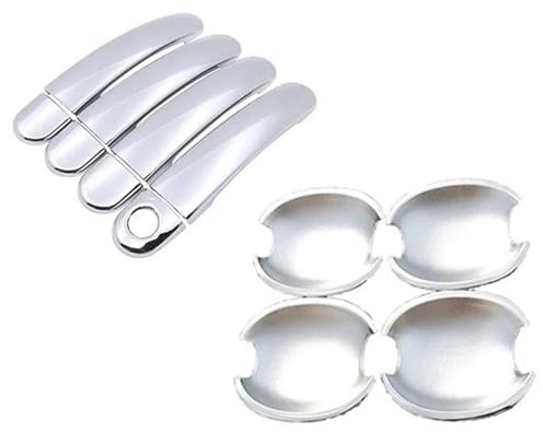BAYDE Kratzfeste Griffabdeckung Chrom Auto Außentür Griff Abdeckung Aufkleber Styling Zubehör Für Skoda Für Yeti 2009~2017 Trim Set(Handle Bowl 4 Door)