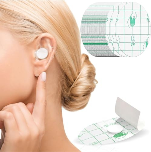 60PCS Autocollant Oreille Etanche, Protection Oreille Autocollant, Protege Oreille Autocollant, Protection Étanche Oreille, Cache Oreilles Imperméable pour Teinture Capillaire, Baignade(8 * 5.5cm)