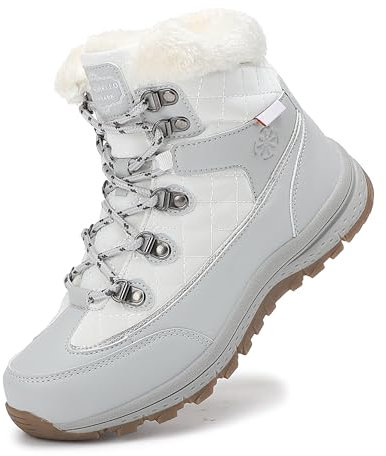 ARRIGO BELLO Stivali Da Neve Donna Invernali Scarpe Da Donna Invernale Trekking Stivaletti Outdoor Casual Camminate Antiscivolo Boot (I Grigio,EU 39)
