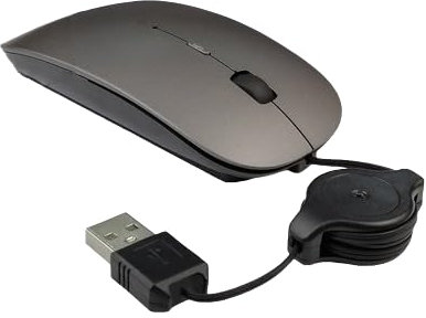 Souris Optique Filaire USB, Souris Silencieuse pour Ordinateurs Portables (Gris) - Generic