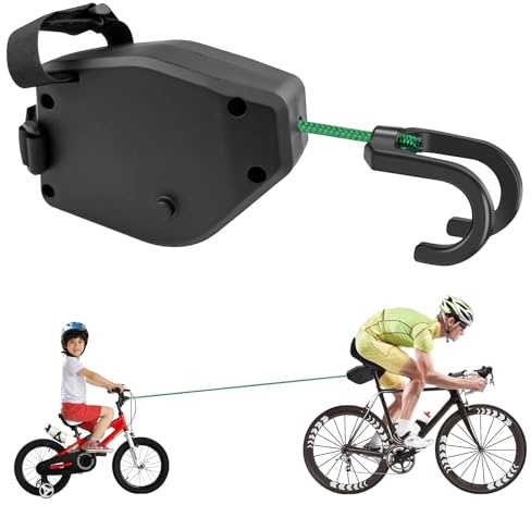 Chiluxendo Remolque Bicicleta Niños, 2.5 m Cuerda de Tracción para Bicicleta Infantil, Cuerda de Remolque para Bicicleta, Barra de Remolque Bicicleta Niños para Ciclismo Al Aire Libre(Negro)