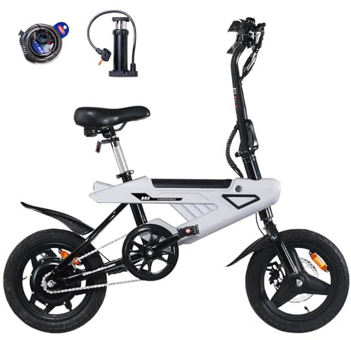 E-RIDES Bicicleta eléctrica Plegable de 14 Pulgadas, E-Bike de Ciudad, 250W, batería de 36V 6.4Ah, hasta 15 km de autonomía, Bicicleta de Viaje Urbana para Hombres y Mujeres.