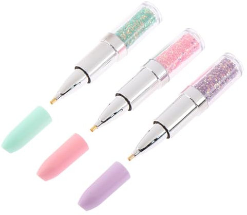 BEBEMOKO 3pcs Lipstick Shape Drill Pen Diamond Pen for Embroidery Cross Stitch Accessories for Diamond Art and Craft Projects