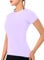 IECCP Damen Sport Oberteil für Yoga Tops Sports Gym Shirts Frauen Work Out Fitness Running Laufshirt Atmungsaktives T-Shirt Hellviolett M