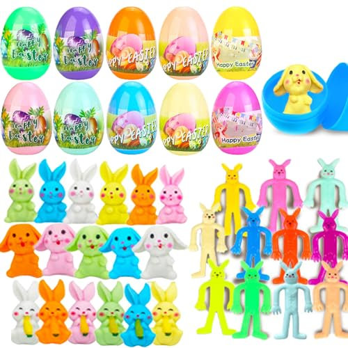 BOOSHMall Ostereier Gefüllt mit Spielzeug, Ostergeschenke Kinder, 25 Stück Ostereier zum Befüllen mit Osterhasen, Ostereiersuche, Geeignet für Jungen und Mädchen Partygeschenke
