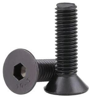 Muarted 10 stücke M10 * 16-50mm Schwarz Grade 10.9 Legierter Stahl Senkkopf Flachkopf Sechskantschrauben Schrauben, Nagel(M10x30 mm)