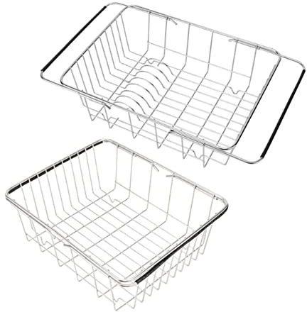 OFFSCH Escurridor Platos Fregadero Cocina Cesta Drenaje Acero Inoxidable Expandible