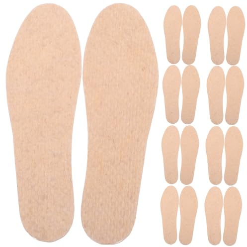 Herren Holzfaser Einlegesohlen 20 Paar Größe 44 Beige | Atmungsaktiv mit Belüftungslöchern, Geruchshemmend, Rutschfestes Design für Training und Sport