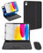 Nsyee Magic Keyboard Folio Case with Mouse Compatible with iPad 11th Gen A16 11 2025 (A3354/A3355/A3356), iPad 10th Gen 10.9 2022 (A2696/A2757/A2777), Slim Case with Bluetooth UK Layout Keyboard