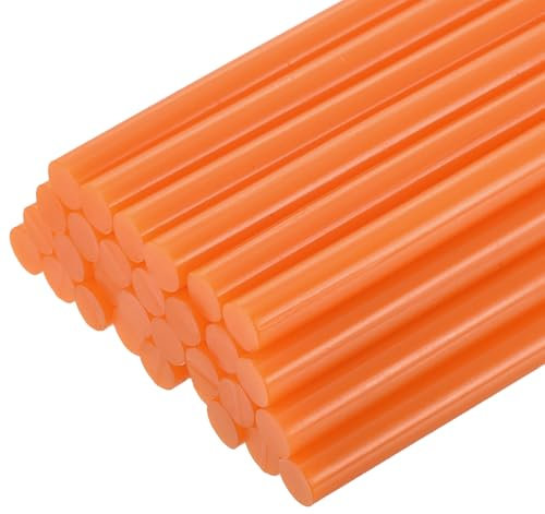 sourcing map 30pcs Full Size Hot Glue Gun Sticks 7mm x 200mm High Sticky Small Hot Glue Sticks for Glue Gun, Orange
