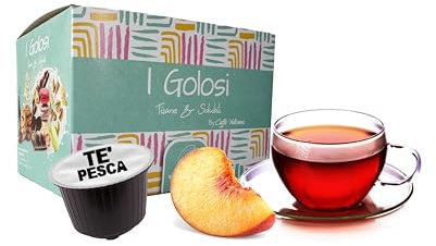 Caffè Vulcanus - 50 capsules saveur thé pêche - Capsules compatibles avec Nescafé Dolce Gusto