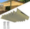 Einziehbar Welle Sonnensegel 3x6M(BxL), Verstellbar Schattenabdeckung, Wasserdicht Sonnenschutz Sonnenschutz Schutz vor UV- Strahlungen für Pergola Garten Schattenabdeckung - Khaki