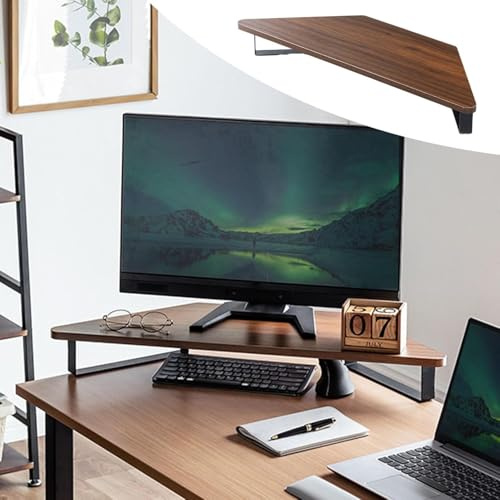 3,5 High Corner Monitor Riser, Universal Office Desktop Dreieckiger Ständer Mit Metallstütze Und Anti-rutsch-Matte, Arbeitszimmer Schreibtisch Organizer Regal