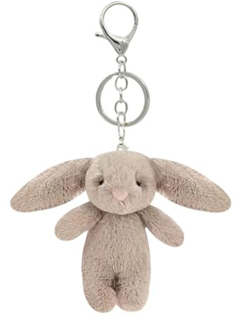 AOWVUTS 10CM Peluche Porte-Clés Lapin Porte-clés de Dessin Animé Mignon Porte Clef Pendentif en Peluche Créative Porte Clef de Lapin à Fourrure pour Sac à Dos, Clé de Voiture, Sac à Main