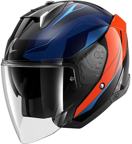 SHARK, Jet Motorradhelm SKWAL i3 JET MEKARIUM Black Chrome Orange KUO, XL