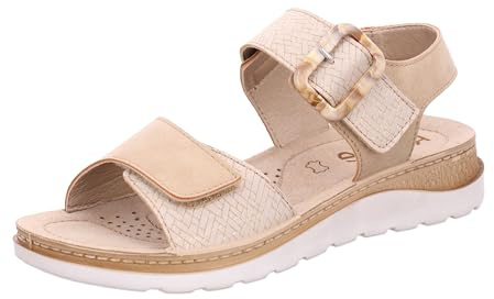 Rohde Damen Sandale Bequemschuh mit Lederfußbett Baviera 1311, Größe:42 EU, Farbe:Beige