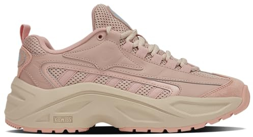 K-Swiss Marina Trainer (99442-628-M) Rosa Damen-Sneaker mit Mesh-Einsatz und Schnürung, auf Einer dickeren Sohle, im Retro-Chunky-Stil, Alltagsschuhe, für den Sport