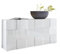 Buffet 3 Portes - Blanc Laqué brillant - L181xP42xH84 cm - MILANO