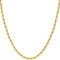 Lifetime Bling 14K Yellow or White Gold solid 2mm Diamond cut Rope chain Necklace w/Real Strong Lobster Claw clasp f/Men or women Thin for pendants 16-24inches (Yellow-Gold, 20)