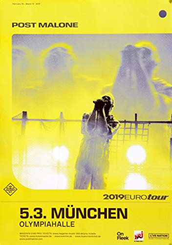 Post Malone - Euro Tour, München 2019 » Konzertplakat/Premium Poster | Live Konzert Veranstaltung | DIN A1 «